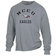 thumbnail image 2 of Men's ComfortWash Gray North Carolina Central Eagles Arch Logo Garment Dyed Long Sleeve T-Shirt, 2 of 3