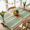 thumbnail image 5 of Sage Green Striped Placemats Set of 4 Stripes Place Mats Table Mats Kitchen Dining Home Outdoor Party Table Decoration, 5 of 9