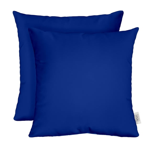 RSH DECOR: Sunbrella Square Throw Pillows Set of 2 | 17" x 17" | Water and Fade-Resistant Performance Fabric | Outdoor Pillow Covers with Down-Alternative Inserts | Canvas True Blue