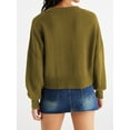 thumbnail image 2 of Rosvigor Womens Cropped Sweaters Oversized Knitted Warm Pullover Side Split Jumpers, 2 of 6