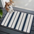 thumbnail image 3 of 2x3 Ft Entryway Area Rug, Navy Blue Beige Kitchen Rug Runner Washable Floor Mat, Retro Simple Abstract Vertical Stripes Non Slip Indoor Door Mat Throw Carpet for Bathroom Living Room Bedroom, 3 of 8