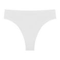 thumbnail image 2 of Swuxness Women's Thong Underwear, Women's Panties, Women's Ribbed Thong Seamless Yoga Sports Plus Size High Elasticity Panties for Women White, M, 2 of 3