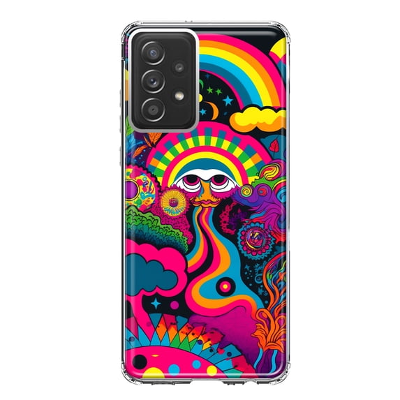 MUNDAZE Samsung Galaxy A53 Psychedelic Trippy Hippie Night Walk Shockproof Clear Hybrid Protective Phone Case Cover