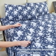 thumbnail image 4 of Bedmoon Soft Microfiber Adult Bed Sheet Set with Deep Pocket,3 Piece Twin Sheet Set,Navy Floral, 4 of 5