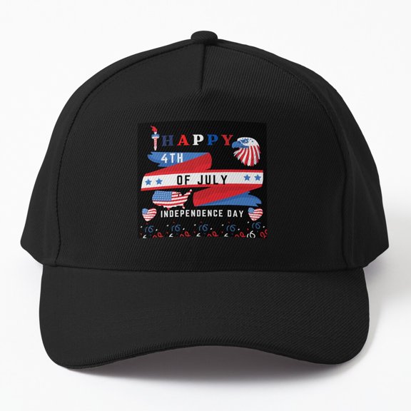 Happy Independence Day Baseball Cap, Fourth of July America Flag Eagle Graphic Design, Classic Hat