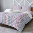 4 Piece Duvet Cover Set Full Minimalist Vertical Stripe Colorful Photo Inspiration