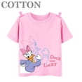 thumbnail image 3 of Camiseta de algodón de manga corta para niñas, informal, a la moda, con estampado de Mickey y Donald Duck de Disney, con bonitos dibujos animados, 3 of 5