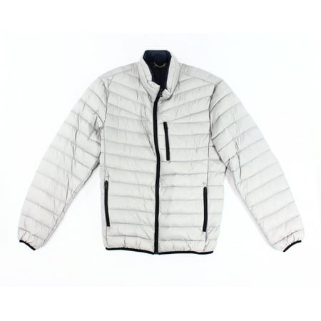 - INC NEW Gray Mens Size XL Full-Zip Mock-Neck Zip-Pocket Puffer Jacket