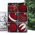thumbnail image 3 of Flocked Christmas Balls, Christmas Ornament Set, Multiple Style Decorations, Macaron Colored Foam Material, 8cm Size, for Christmas Tree Decorating, Holiday Party Decor, Festive Home Accents, 3 Piece, 3 of 8