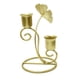 thumbnail image 4 of Portavelas de metal, candelabro cónico, candelabro de hoja de Ginkgo de doble cabeza para boda, candelabro nórdico elegante, Oro, 4 of 9