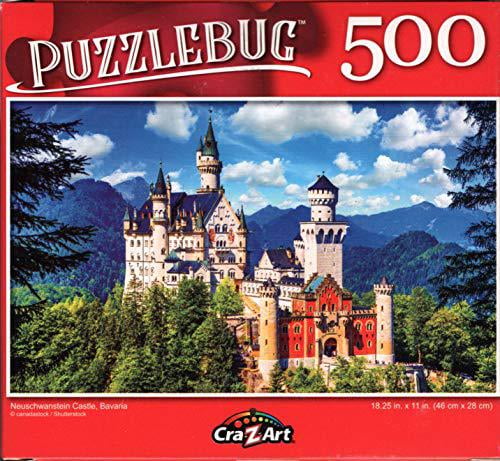 Neuschwanstein Castle with Balloons New Puzzlebug 500 Piece Jigsaw Puzzle 