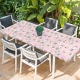 thumbnail image 2 of Easter Bunny Table Cloths for 8 Foot Rectangle Tables, Cute Rabbits Eggs Spring Tulips Country Pink Patio Waterproof Elastic Fitted Tablecloths, Washable Rectangular Table Cover for Camping, 2 of 8