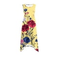 thumbnail image 5 of Odbmxy Midi Sundresses for Women Plus Size Beach Sleeveless Womens Dress Cute Floral Leisure Loose Dresses,Yellow XL, 5 of 8