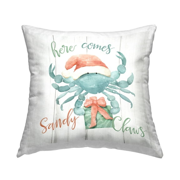 Stupell Industries Holiday Sandy Claws Decorative Printed Throw Pillow Design by Deane Beesley