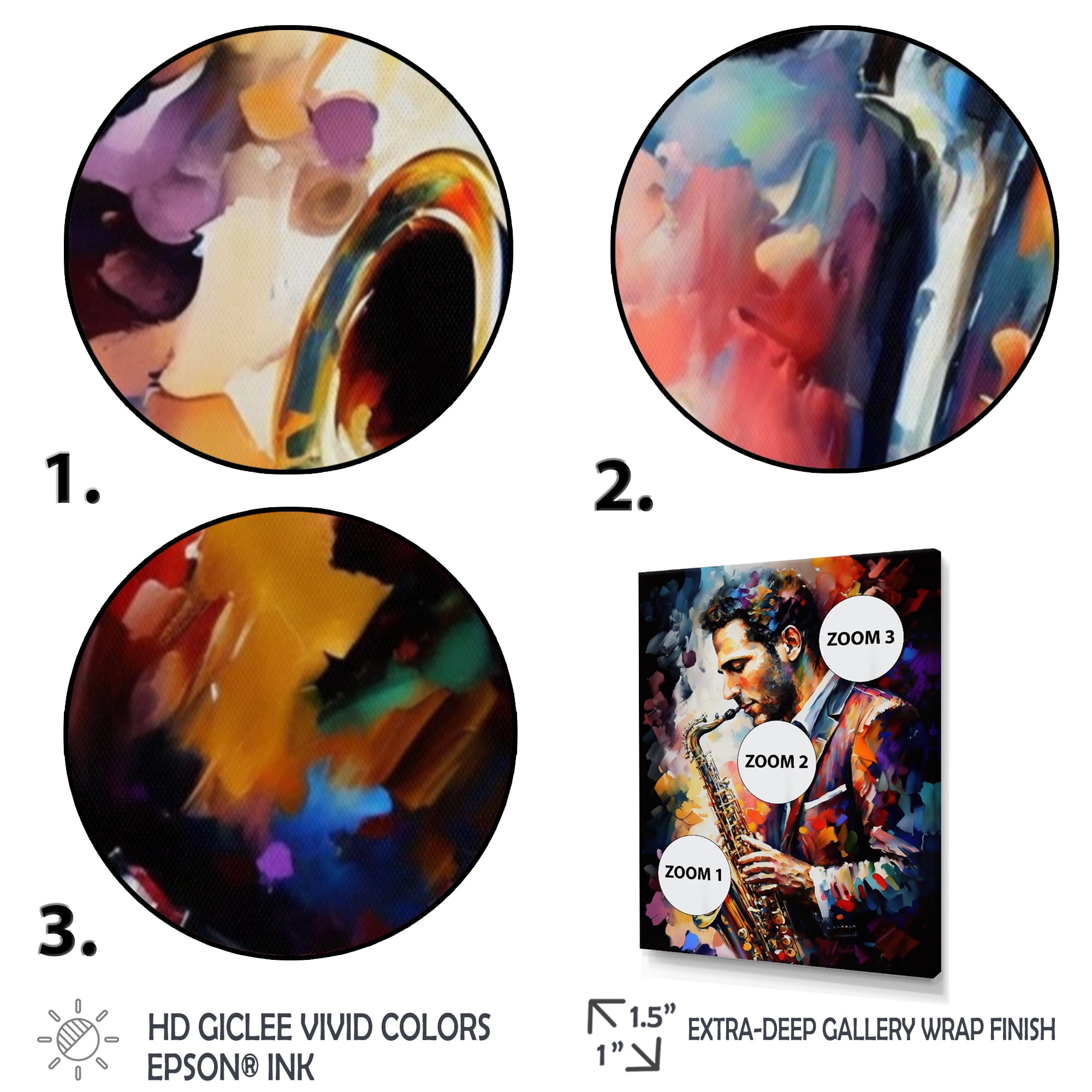 Designart Saxophone Player On Stage II Canvas Wall Art
