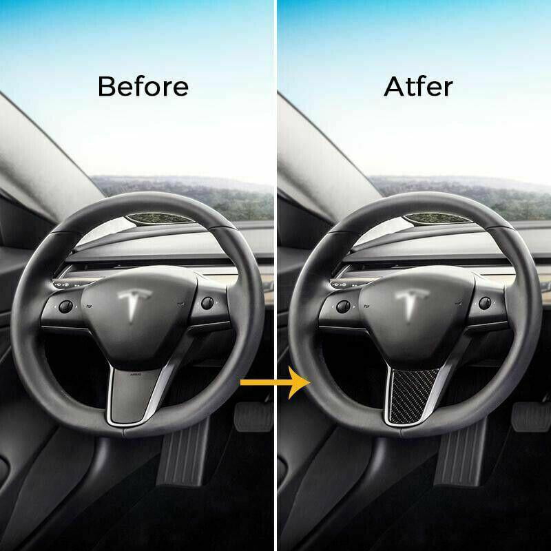 For Tesla Model 3 17-21 Integrated steering wheel cover Sticker 4 Colors