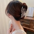 thumbnail image 4 of FanShow Pince à Cheveux Papillon en Strass pour Femmes Pince à Queue de Cheval Crabe Perle, 4 of 5