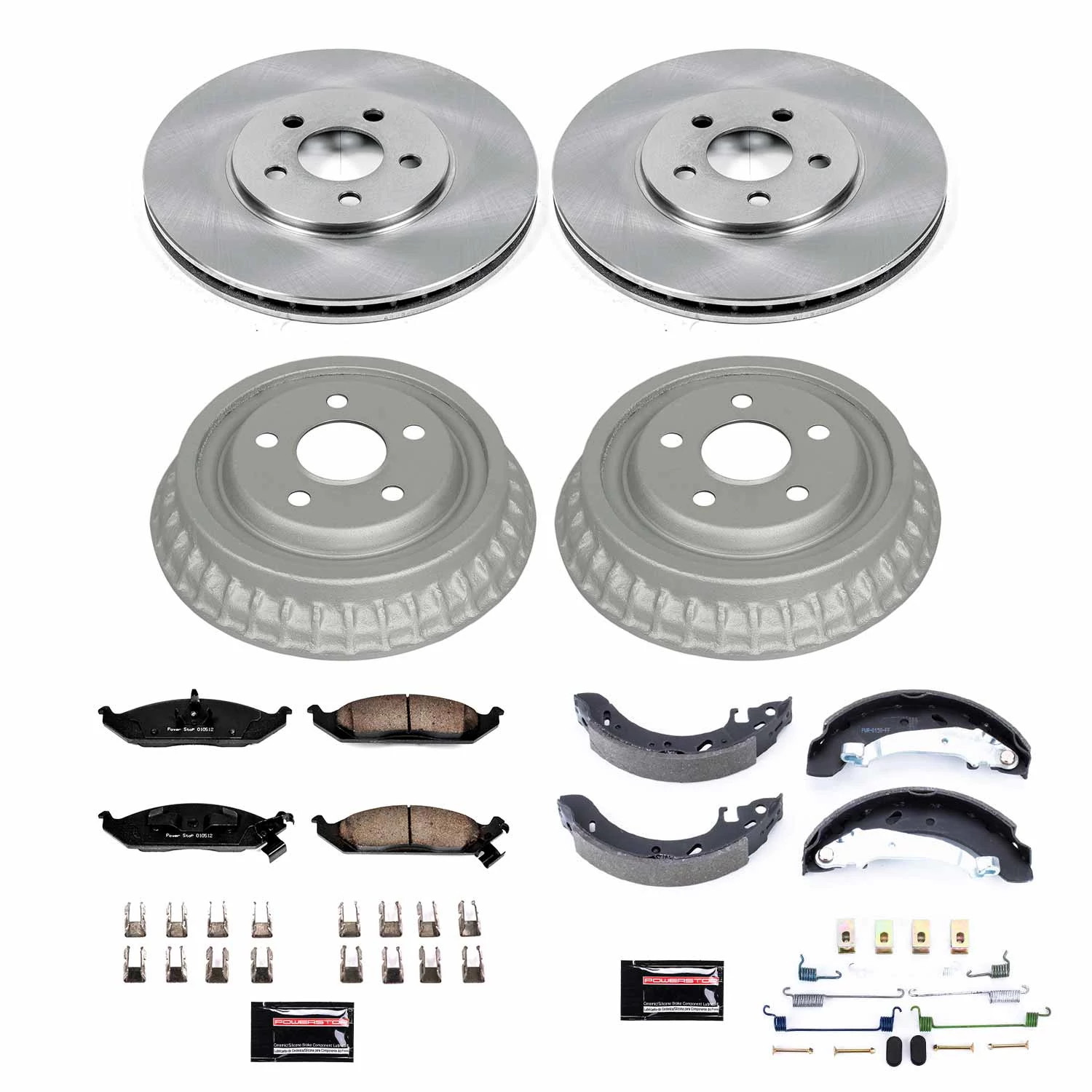 Power Stop Front and Rear Stock Replacement Drum and Shoe Kit KOE15160DK