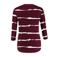 thumbnail image 4 of cfhntfmh Womens 3/4 Sleeve Tops Crewneck Tie Dye Striped Printed Trendy T Shirts Casual Basic Spring Fall Clothes Tunic Blouses Womens Clothes, 4 of 4
