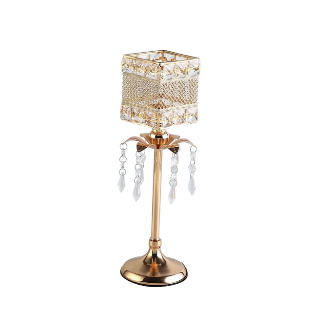 Portavelas de cristal, candelabro de , candelabro de centro de mesa para boda, sala de estar, inauguración de la casa, chimenea, decoración 36 cm alto
