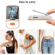 Timoom MP3 Player 32GB Bluetooth 5.0 with Clip Lossless Sound with FM Radio, Portable HiFi MP3 for Sports and Racing, Support SD USB TF Up to 128GB Card Orange