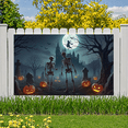 thumbnail image 3 of Spooky Theme Halloween Banner Skeleton Design Moonlit Graveyard for Halloween Party Decoration Outdoor Decoration, 3 of 8
