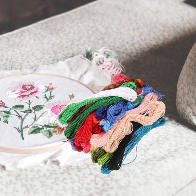PAMINGONO 1Jgo Kit De Bordado DIY Con Hilos De Colores Surtidos Ideal Para Proyectos En Casa