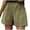 Army Green, variant on Charella Women's Linen Shorts Elastic Waist Wide Leg Solid Color Casual Loose Short Pants with Pockets (XL, Yellow)