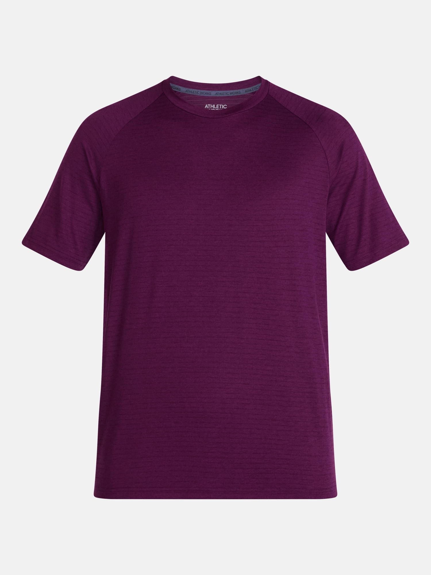 Athletic Works Men's Tonal Stripe Workout Shirt with Short Sleeves, Sizes XS-4XLT