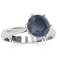 thumbnail image 2 of Crown Setting Lab-Created Sapphire Engagement Ring In 14k White Gold, 2 of 6