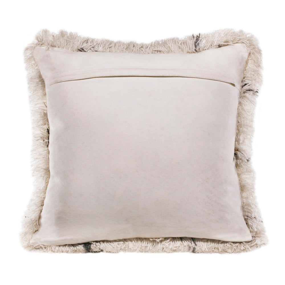 LR Home Shag Performance Pillow Set of 2 in White/Black, 20" x 20"