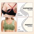 thumbnail image 4 of Lenocharm Bra, Posy Bra - Comfortable Front Button Wireless ShapingBra, Full Coverage Breathable CottonBra（Green,XX-Large）, 4 of 7