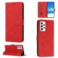 thumbnail image 1 of For Samsung A73 Case 5G Wallet Cover, PU Leather Kickstand Credit Card Pocket Slots Wrist Strap Magnetic Folio Heart Patterned Embossed Flip Cover for Samsung Galaxy A73 5G, Red, 1 of 11