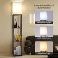thumbnail image 2 of Lámpara de Piso Gupuzm con Estantes y LED de 3 Colores Moderna Negra, 2 of 8