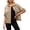 Khaki, variant on Women Jackets Women's Outerwear Women's Short Button Workwear Denim Jacket Long Sleeved Hooded Denim Jacket