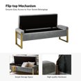 thumbnail image 3 of Tina's Home 55" Storage Bench Tufted Upholstered End of Bed Bench Entryway Bedroom Grey, 3 of 9
