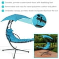 thumbnail image 3 of Sunnydaze Steel Outdoor Floating Chaise Lounge Chair with Canopy - Teal, 3 of 16