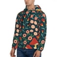 thumbnail image 3 of Bingfone Berries And Flowers Men'S Drawstring Hoodie Long Sleeve Pocket Sweatshirts-Xx-Large, 3 of 9