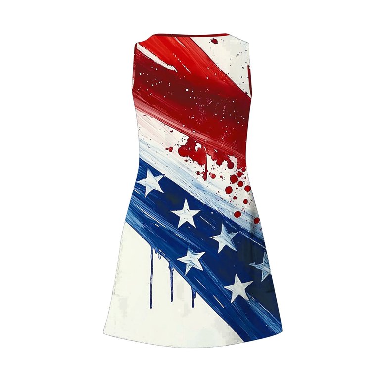 confederate flag prom dress Youyipin womens dresses 4th of July Dress Women Summer Dresses 2025 Casual  Sleeveless V Neck Flag Stars Stripe Tank Loose Sundress Pocket summer  dresses for women 2025