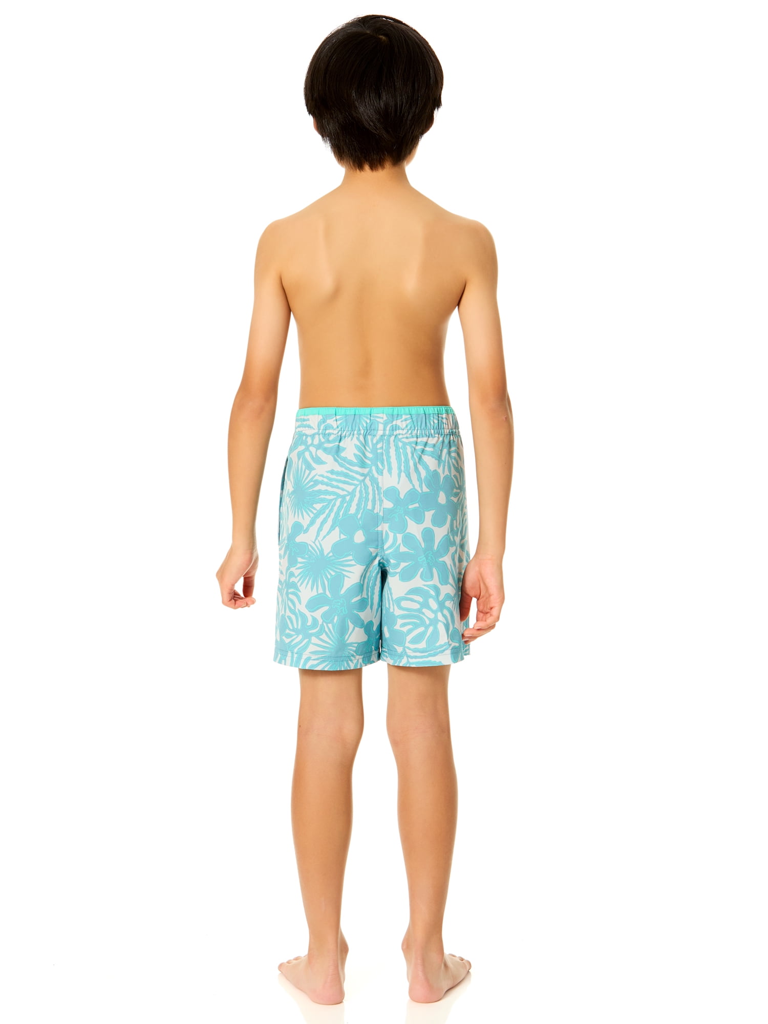 Rugged Shark Boys 6" Inseam Swim Trunks, Sizes 4-16