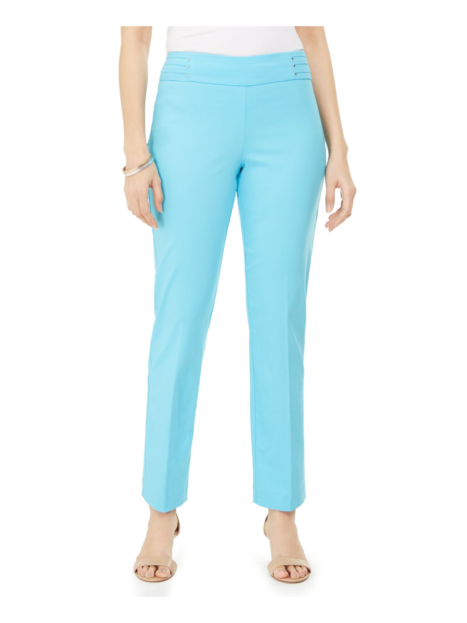 JM COLLECTION Womens Aqua Embellished 