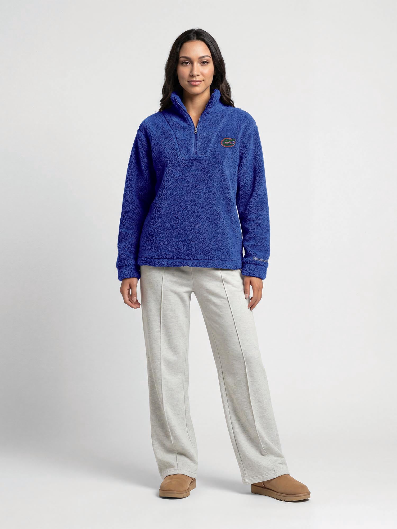 Florida Gators Reebok Womens Relaxed Fit Qtr Zip Sherpa Pullover
