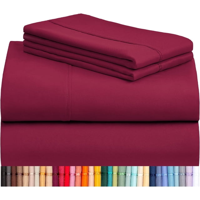 Ensemble de Draps PC Grand Draps de Lit Format Grand Poches Profondes ” Draps Rafraîchissants Anti-Froissement Lavables à la Machine Literie d'Hôtel Soyeux Doux Grand