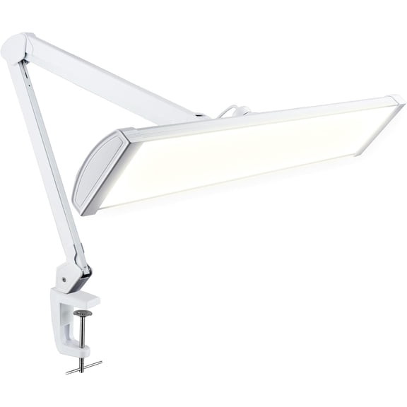 Neatfi Ultra Bright LED Task Lamp with Clamp, 3500 Lumens, 26-Inch Wide Head, 3 Light Modes, Adjustable Work Light for Workbench, Workshop and Reading, White