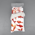 thumbnail image 1 of Ambesonne Fish Bedding Set 3 Pcs, Koi Shoal Chinese Animal, Twin XL, Orange White, 1 of 3