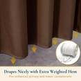 thumbnail image 6 of ComfiTime Fabric Shower Curtain with Hooks – 210 GSM Heavy-Duty Faux Linen Hotel Luxury Cloth Bathroom Curtain, Weighted Hem, Water-Repellent, Mildew-Resistant, Machine-Washable, 72 x 78 in, Coffee, 6 of 13