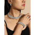 thumbnail image 6 of Fiaya Women Crystal Rhinestone Jewelry Set, Necklace Bracelet Ring Earrings Set of 5, Jewelry Accessories for Women Anniversary Wedding Party Gift (Silver-5Rows), 6 of 6