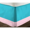 thumbnail image 3 of D.N.G. BEDDINGS 1 Piece Split Corner Two Tone Tailored Bed Skirt, California King Size 24 Inch Deep Pocket, 800 Thread Count, 100% Egyptian Cotton, Solid Turquoise Blue/Light Pink Color., 3 of 3