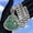 Silver-green pendant with 18inch necklace, variant on Popular heavy-duty diamond-encrusted Buddha pendant necklace, American street style full-diamond chunky Cuban chain, unisex accessory