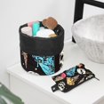 thumbnail image 6 of PhooArto Drawstring Cosmetic Bag, Barrel Shaped Portable Travel Makeup Bags, Skulls Ice Cream Pattern Large Capacity Waterproof Multifunctional Bucket Toiletry Bag, 6 of 6